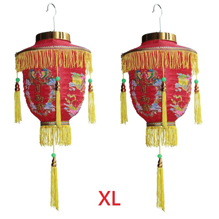 2 Laternen japanische chinesische asiatische Lampions Dekoration mit Quasten Lampenschirm