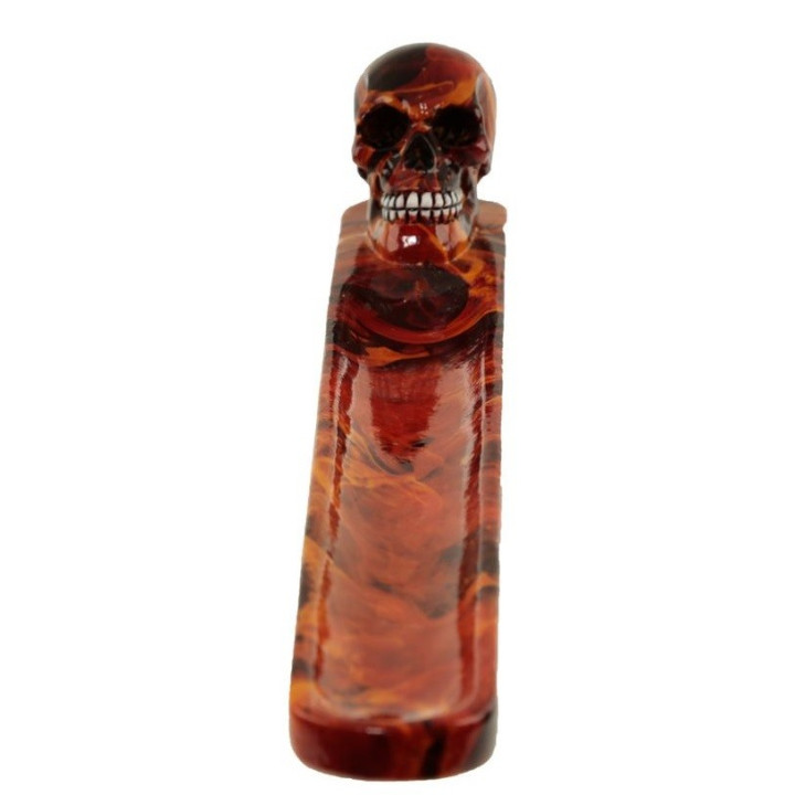 RäucherstäbchenHalter Skull Mamor Glanz Look Ascheauffänger räucherstäbchen Totenkopf