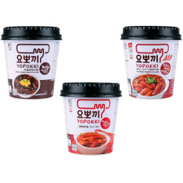 Topokki Yopokki Rice Cake Korea Jjajang  Spicy Sweet Instant Snack 120g Becher
