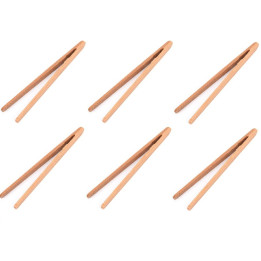 6 Tom Yang Zangen 18cm Bambus Kochpinzette Hot Pot Zangen Küchenzange Bambuszange BBQ Grillzange