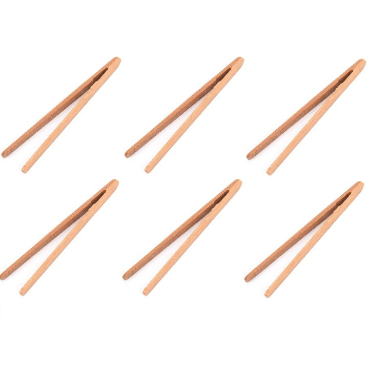 6 Tom Yang Zangen 18cm Bambus Kochpinzette Hot Pot Zangen Küchenzange Bambuszange BBQ Grillzange