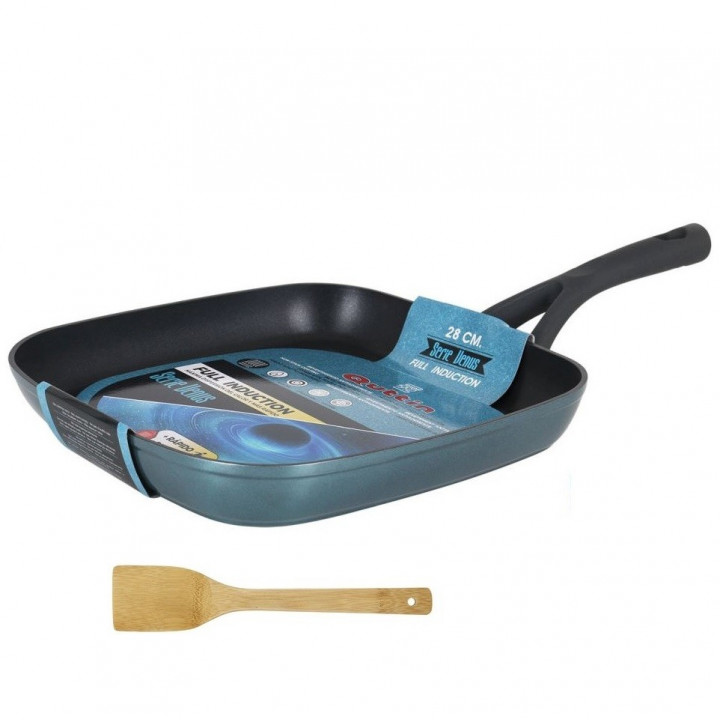 Grill- und Steakpfanne keramikbeschichtet eckige Form für mehr Bratfläche  (28x28x4cm)