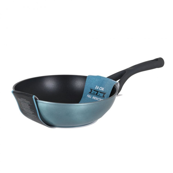 Wok Pfanne Ø24 cm geschmiedete Aluminium Wokpfanne antihaft auch Induktion