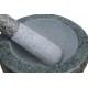 Granit Mörser + Stößel sehr massiv steinmörser innenØ12cm Naturstein Naturmörser