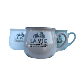 3 Kaffeetassen im Set Design Kaffeebecher Tasse Becher Haferl Motiv 250ml