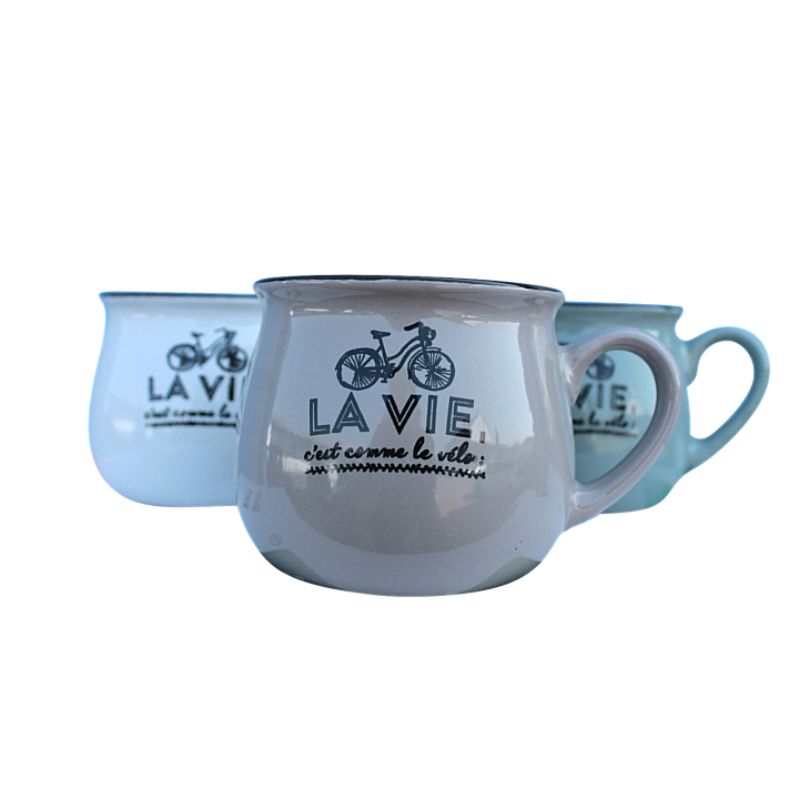 3 Kaffeetassen im Set Design Kaffeebecher Tasse Becher Haferl Motiv 250ml
