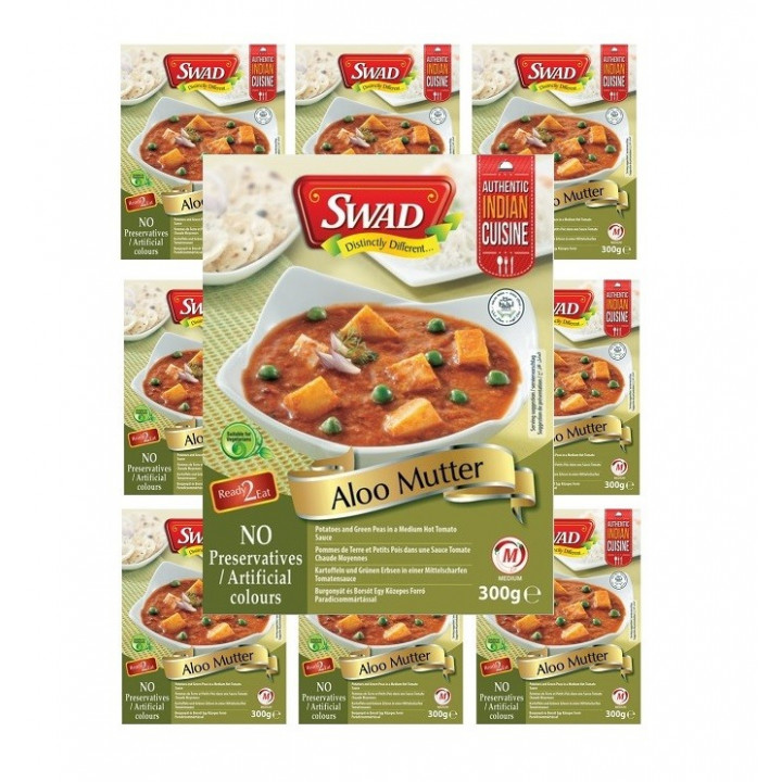 10x Aloo Mutter 300g original Indien Fertiggericht schnelle Küche nur erwärmen