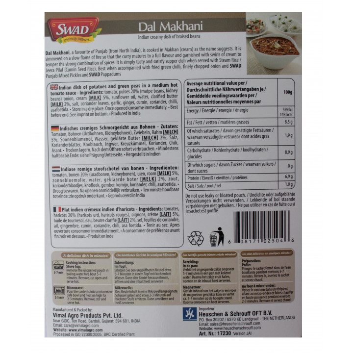 10x Dal Makhani 300g original Indien Fertiggericht schnelle Küche nur erwärmen