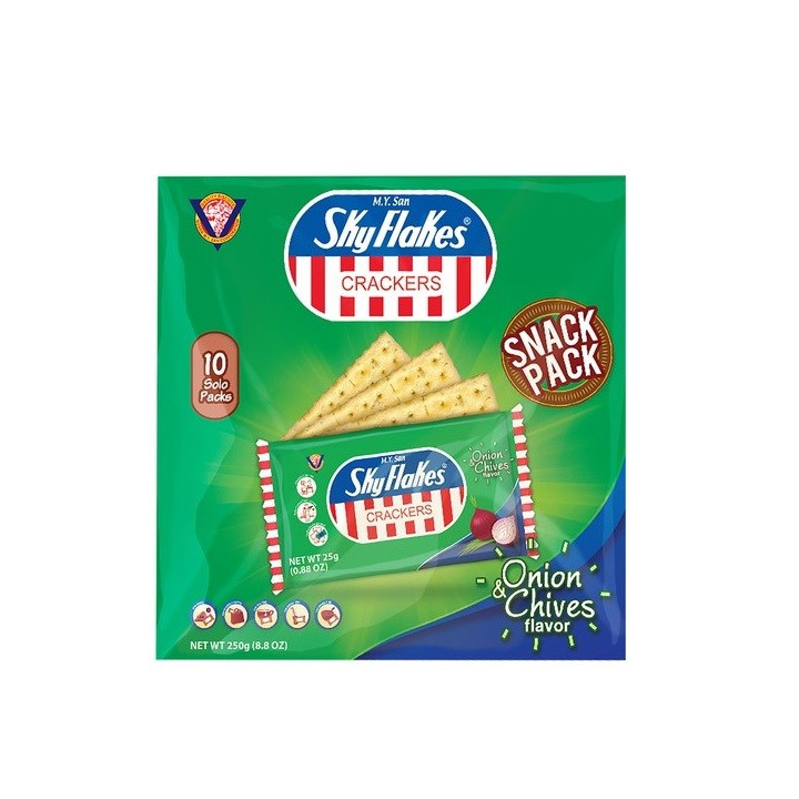 Sky Flakes Crackers Knoblauch Zwiebel Schnittlauch 250g Philippinen 10x a 25g Weizen Kekse