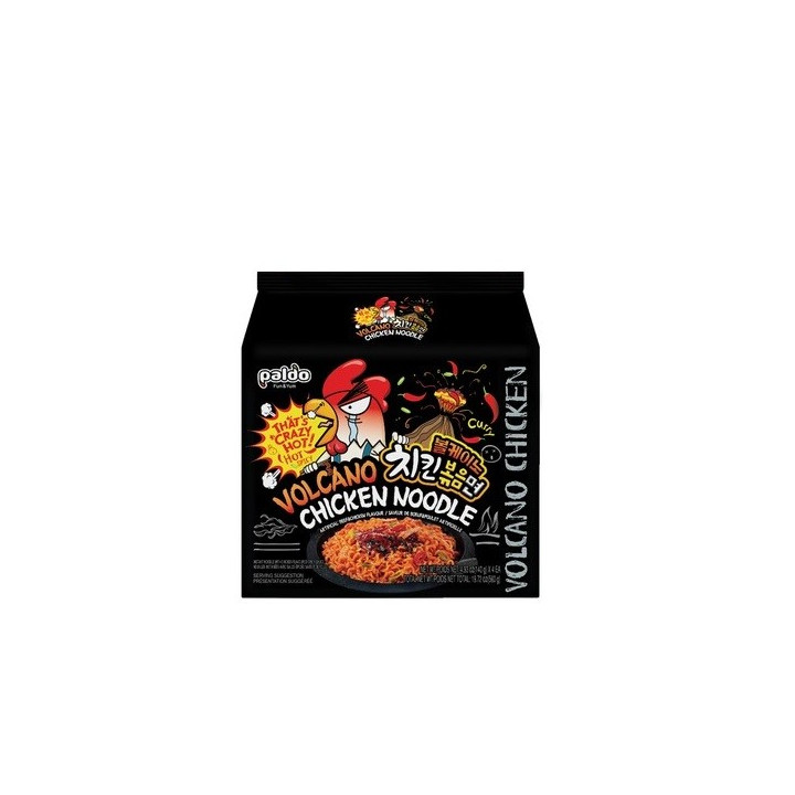 16x Hähnchen Nudeln sehr scharf a140g Instantnudeln Korea Volcano Chicken Noodle Nudelsuppen Fertiggericht Tütensuppe