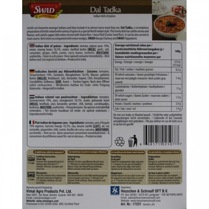 6x Indisches Fertiggericht MIX a300g aus Indien Tikka Mutter Paneer Curry Dal Palak Makhani SWAD