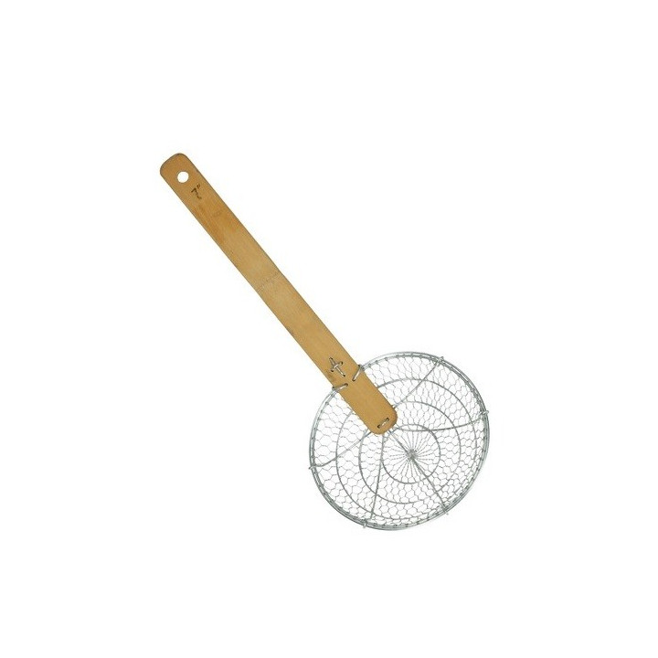 Wok - Schaumlöffel 18cm Frittiersieb Schöpflöffel Schöpflkelle Abtropfsieb Abtropfkelle