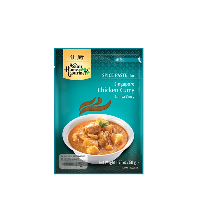 Singapore Chicken Curry Paste Nonya curry Huhn Madras Curry Gewürzpaste 50g