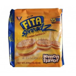FITA Spreadz 375g Cracker Sandwich lemon Kekse Zitronenfüllung (15 Packs a 25g)