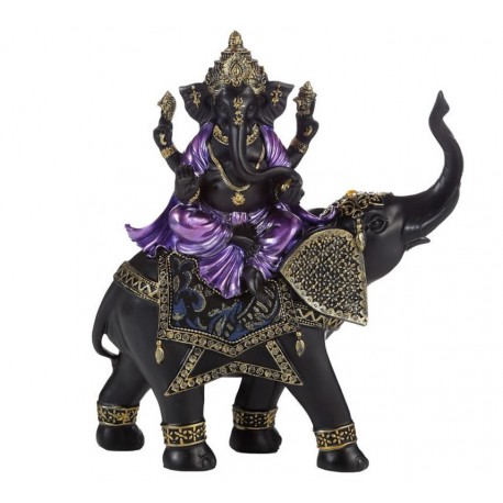 Ganesha auf Elefant 29cm Ganesh Elephant Figur Statue Hinduismus Buddha Glück