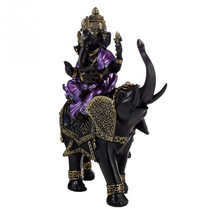 Ganesha auf Elefant 29cm Ganesh Elephant Figur Statue Hinduismus Buddha Glück