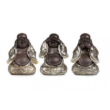 Buddha Figur 3er Set nichts sagen hören sehen 13cm Glücksbuddha Lucky Budda