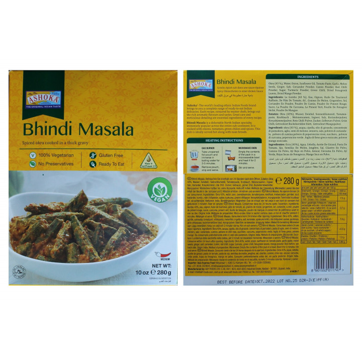 10x Bhindi Masala 280g original Indien Fertiggericht schnelle Küche VEGAN