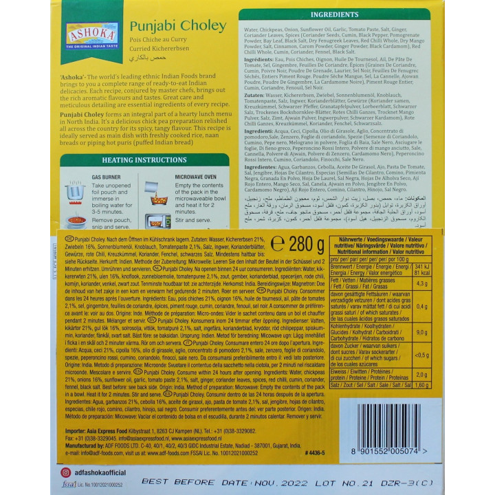10x Punjabi Choley 280g original Indien Fertiggericht schnelle Küche VEGAN