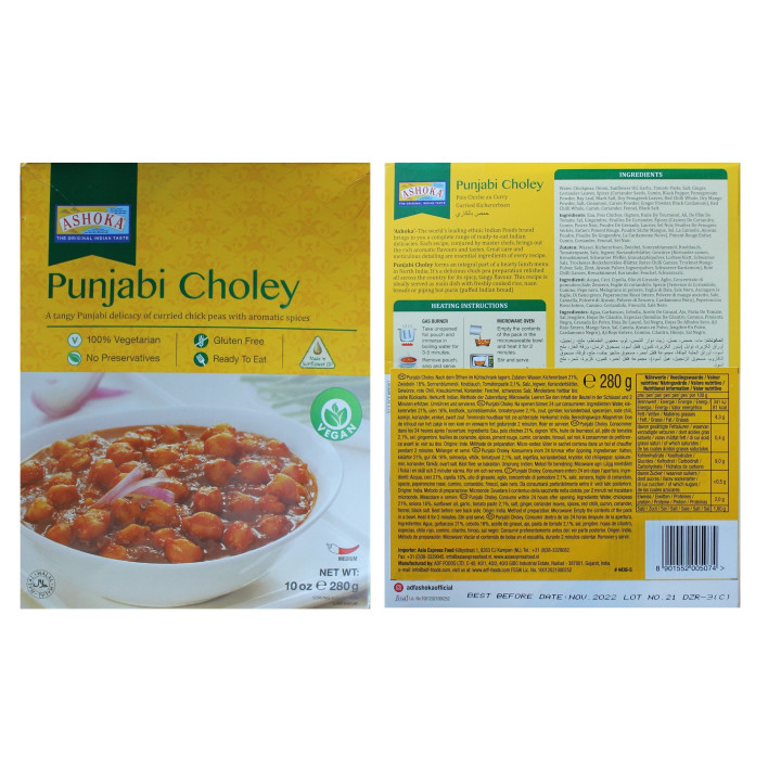 10x Punjabi Choley 280g original Indien Fertiggericht schnelle Küche VEGAN