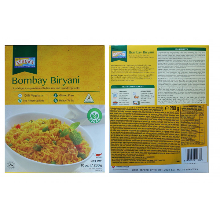10x Bombay Biryani 280g original Indien Fertiggericht schnelle Küche VEGAN Gemüsereis