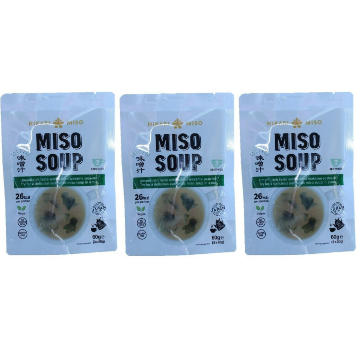 9x Miso Suppe 20g original aus Japan mit Seetang Instant Miso Shiro Algen