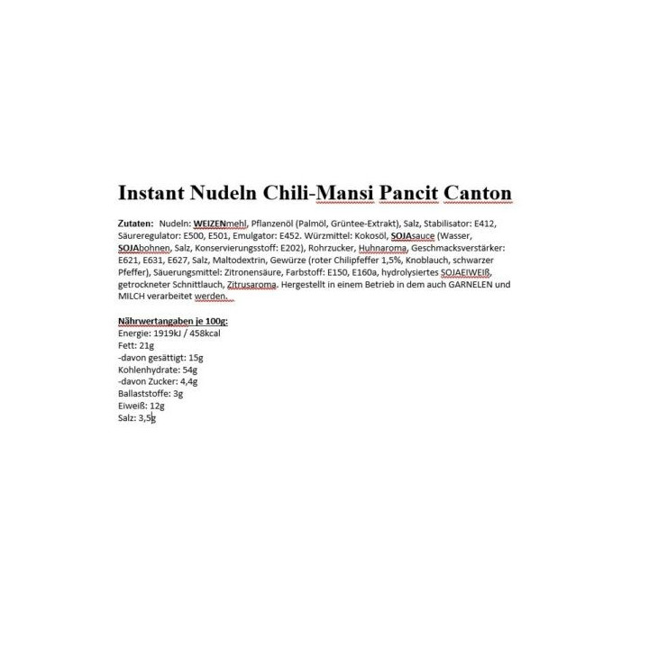Instant Nudeln 24x60g Lucky Me vers. Sorten Pancit Canton Chili Mansi Kalamansi