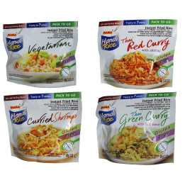 10 Instant Reis 80g mit Curry Shrimps Vegetarisch schnelle Snack Thai Jasminreis