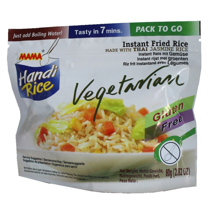 10 Instant Reis 80g mit Curry Shrimps Vegetarisch schnelle Snack Thai Jasminreis