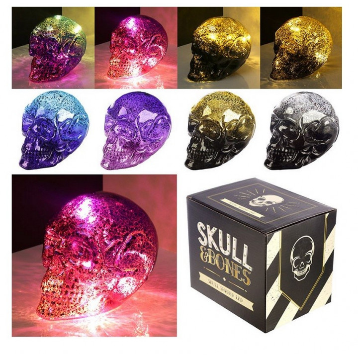 LED Totenkopf Skull Totenschädel inkl.Batterien gothic schädel Deko Nachtlicht
