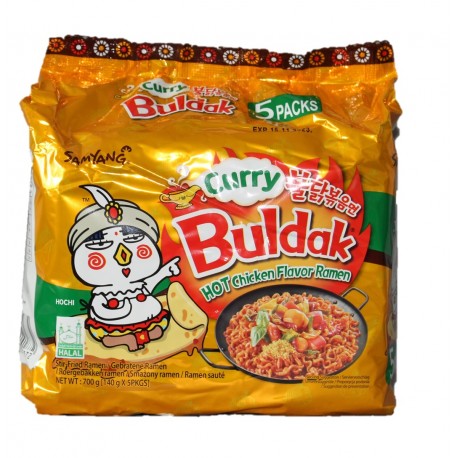 Buldak Curry 5er Pack a 140g Korea Instant Nudeln MEGA Hot Chicken Ramen Samyang