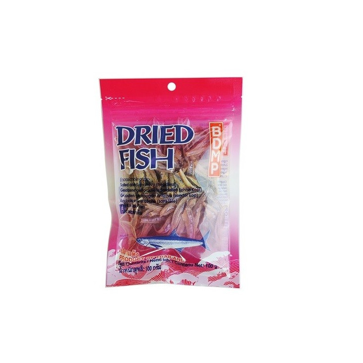 Sardellen ohne Kopf 100g getrocknet gesalzen Anchovy getrockneter Fisch Thai Trockenfisch ohne Zusätze