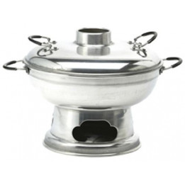 Feuertopf Mongolentopf Fondue aus Aluminium Ø ca 25cm asiatisches Fondue hot pot