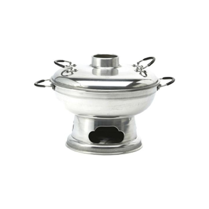 Feuertopf Mongolentopf Fondue aus Aluminium Ø ca 25cm asiatisches Fondue hot pot