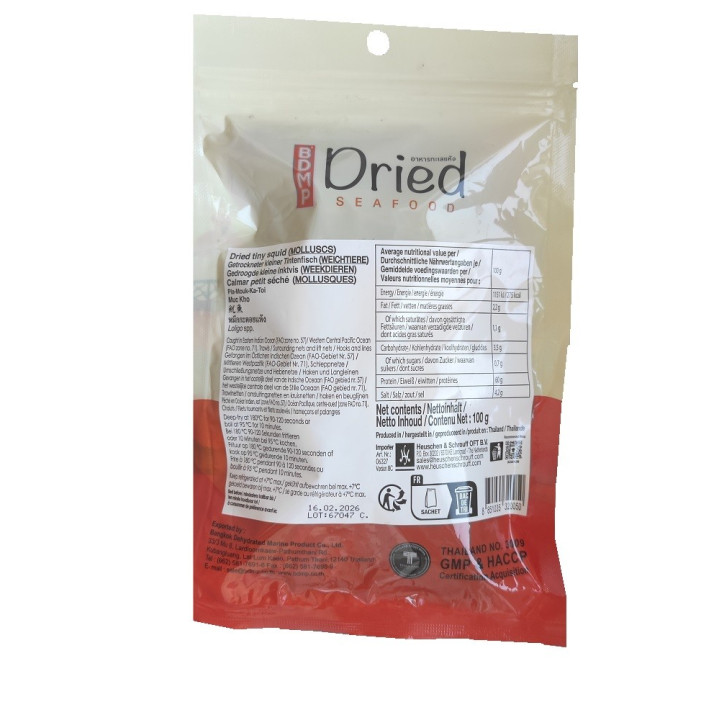 Tintenfisch klein 100g getrocknete Muc Kho Calamari Trockenfisch mực khô