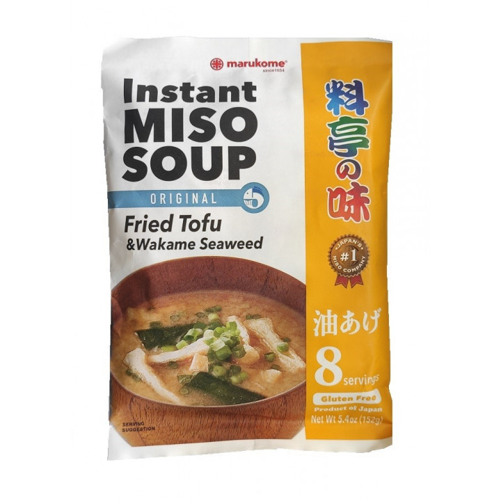 Instant Miso Suppe mit Gebratenem Tofu und Wakame 152g 8 Portionen MARUKOME
