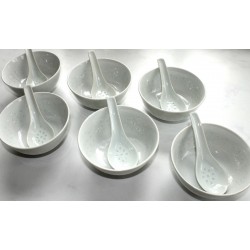 Reisschüssel mit Löffel Porzellan Schale chinaporzellan reiskorn reisschale Sets