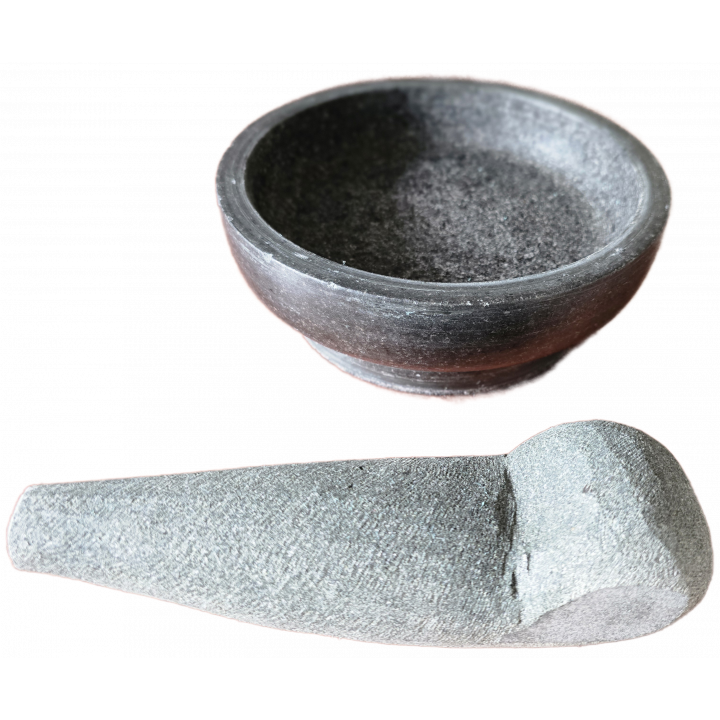 Tjobek Granit Mörser + Stößel sehr massiv Steinmörser Ø18cm Naturstein mörßer stössel