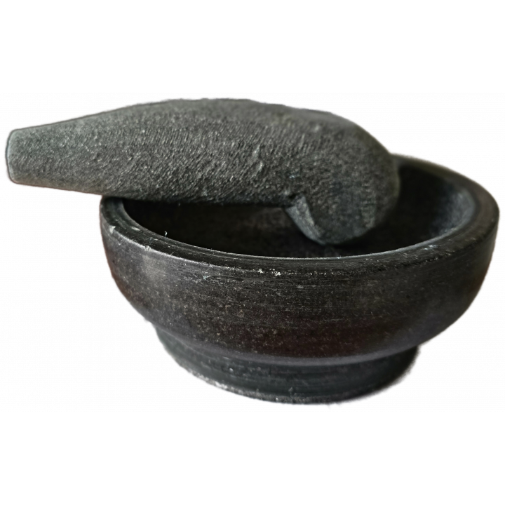 Tjobek Granit Mörser + Stößel sehr massiv Steinmörser Ø18cm Naturstein mörßer stössel