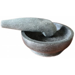Tjobek Granit Mörser + Stößel sehr massiv Steinmörser Ø18cm Naturstein mörßer stössel