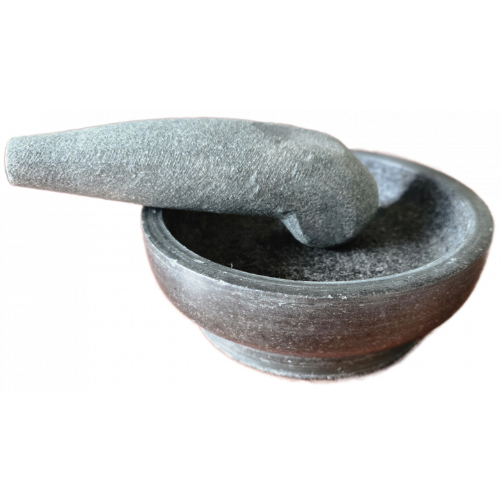 Tjobek Granit Mörser + Stößel sehr massiv Steinmörser Ø18cm Naturstein mörßer stössel