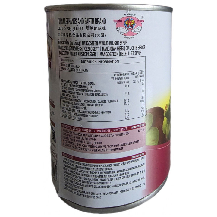 Mangosteen in Light Syrup 565g Dose Früchte Sirup Thailand