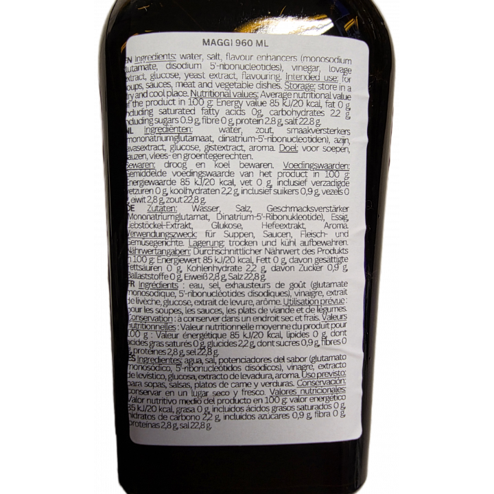 Maggi mit Liebstöckel 960g XL Flasche Multi Würzmittel