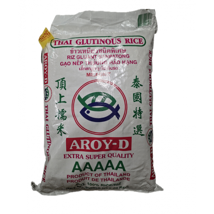 Klebreis 20kg Thailand, Klebereis Thai Glutinous Rice Aroy-D, Sticky Rice