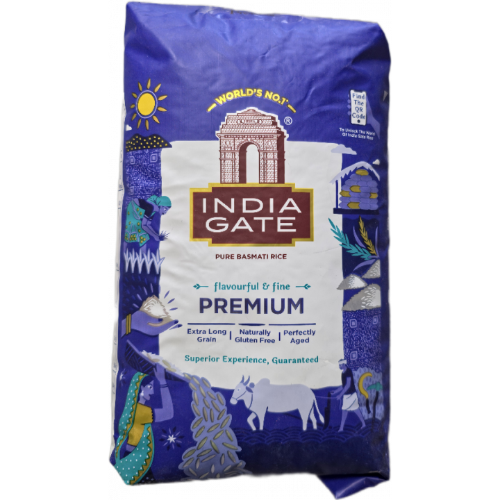 Premium Basmati Reis 1kg India gate, pure Basmati, indischer Reis