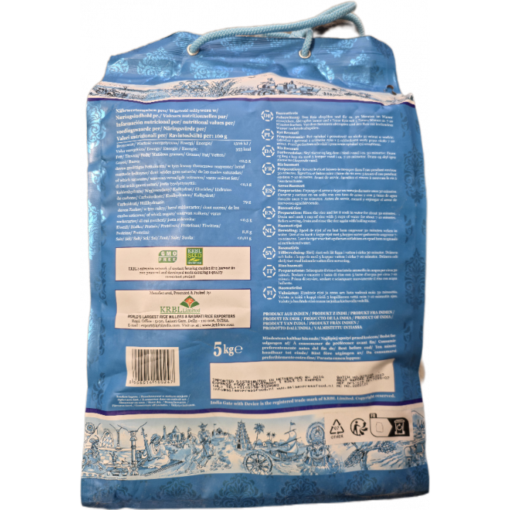 Premium Basmati Reis 5kg India gate, extra long pure Basmati, indischer Reis