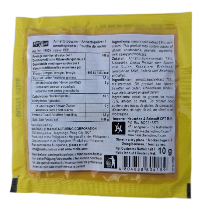 Achuete Pulver 10g Mama Sita's Annatto Würzpulver