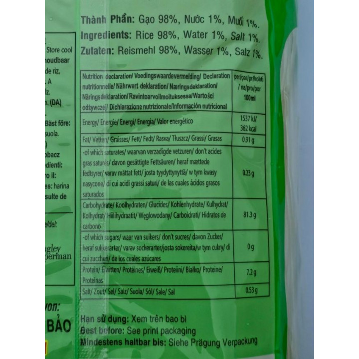 Gia Bao Bún Tươi Reisnudeln (1,2 mm) 500g vietnamesische Reisnudeln