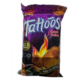 Corn Tubes BBQ Flavour 60g Tattoos Maischips rauchig-süßer Barbecue-Geschmack