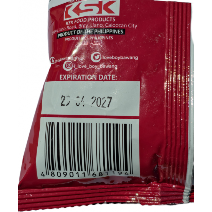Boy Bawang Cornick Hot Garlic Flavor 90g Frittierter Mais Chili-Knoblauch